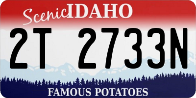 ID license plate 2T2733N