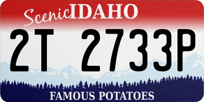 ID license plate 2T2733P