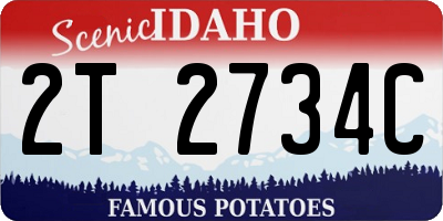 ID license plate 2T2734C