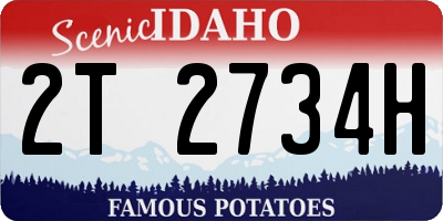 ID license plate 2T2734H