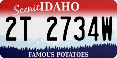 ID license plate 2T2734W