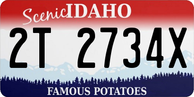 ID license plate 2T2734X