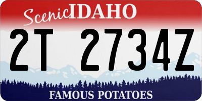 ID license plate 2T2734Z