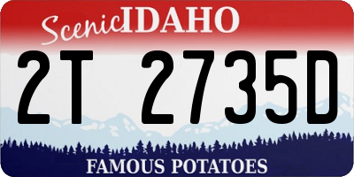 ID license plate 2T2735D
