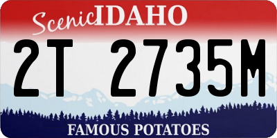 ID license plate 2T2735M