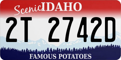 ID license plate 2T2742D