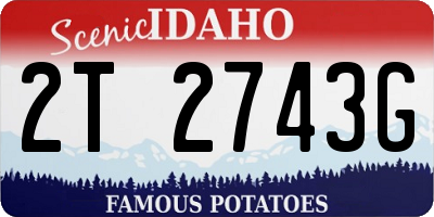 ID license plate 2T2743G