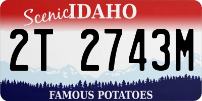 ID license plate 2T2743M