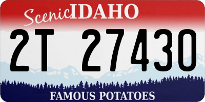ID license plate 2T2743O