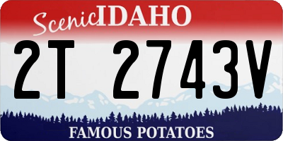 ID license plate 2T2743V