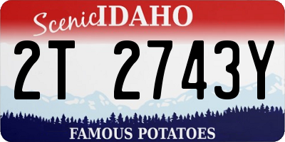 ID license plate 2T2743Y