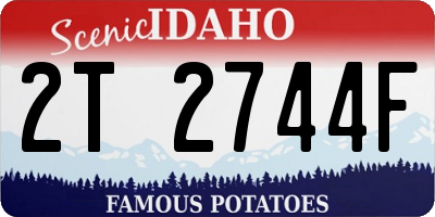 ID license plate 2T2744F