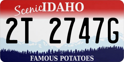 ID license plate 2T2747G