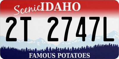 ID license plate 2T2747L
