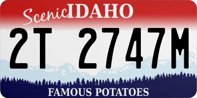ID license plate 2T2747M
