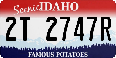 ID license plate 2T2747R