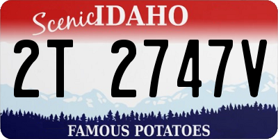 ID license plate 2T2747V