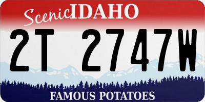 ID license plate 2T2747W