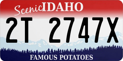 ID license plate 2T2747X
