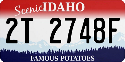 ID license plate 2T2748F