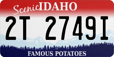 ID license plate 2T2749I