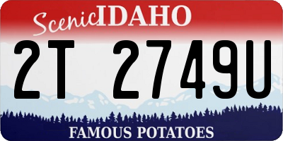 ID license plate 2T2749U