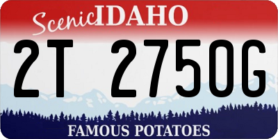 ID license plate 2T2750G