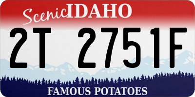 ID license plate 2T2751F