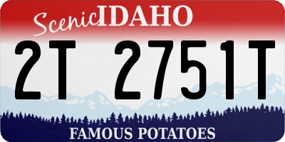 ID license plate 2T2751T
