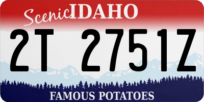 ID license plate 2T2751Z