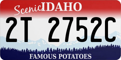 ID license plate 2T2752C