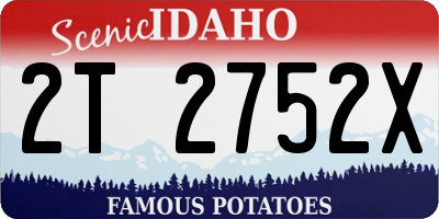 ID license plate 2T2752X