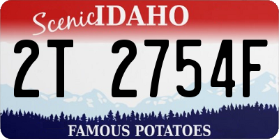 ID license plate 2T2754F