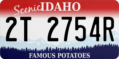 ID license plate 2T2754R