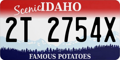 ID license plate 2T2754X