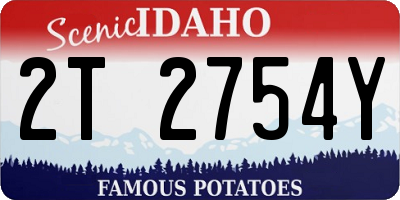 ID license plate 2T2754Y