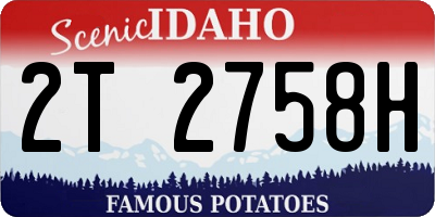 ID license plate 2T2758H