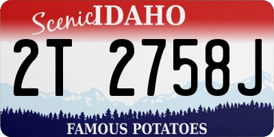 ID license plate 2T2758J