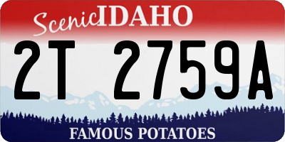ID license plate 2T2759A