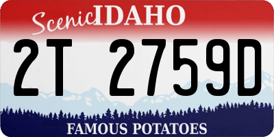 ID license plate 2T2759D