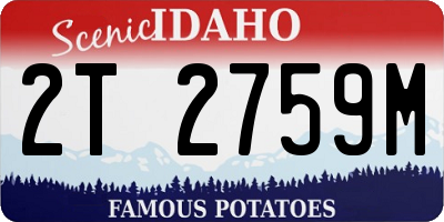 ID license plate 2T2759M