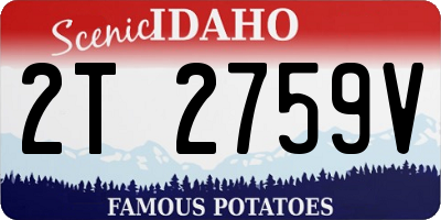 ID license plate 2T2759V