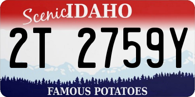 ID license plate 2T2759Y