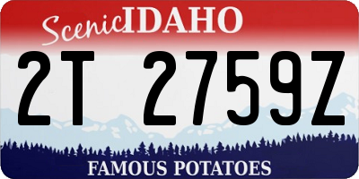 ID license plate 2T2759Z