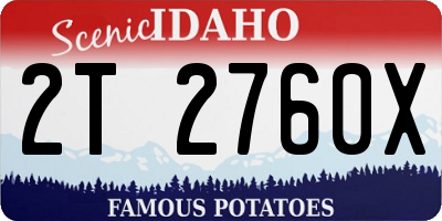 ID license plate 2T2760X