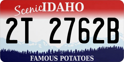 ID license plate 2T2762B