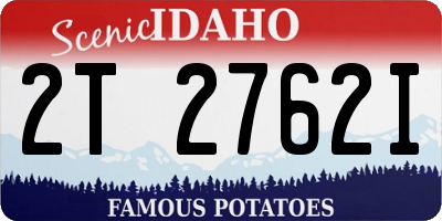 ID license plate 2T2762I