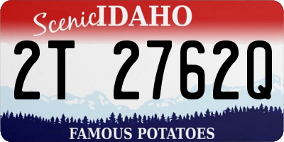 ID license plate 2T2762Q