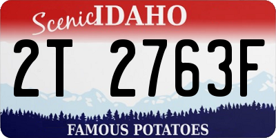 ID license plate 2T2763F