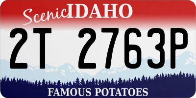 ID license plate 2T2763P